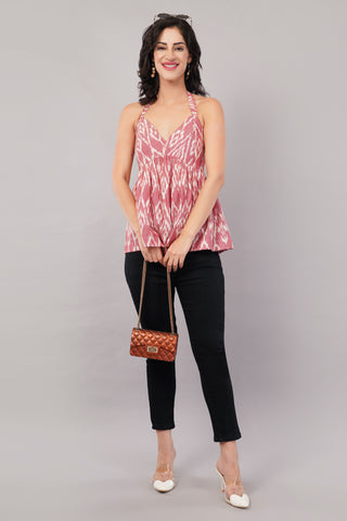 Pink Ikkat Top