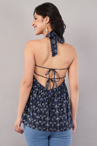 Blue Ikkat Top