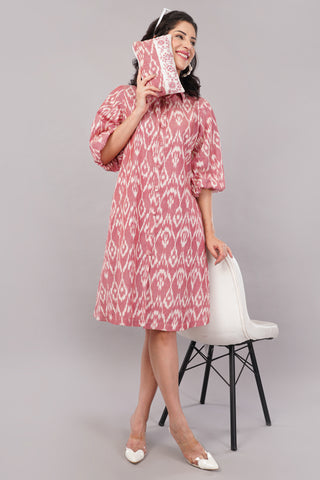 Pink Collar Mini Dress